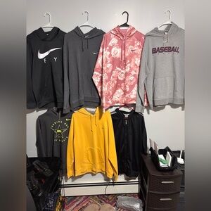 BUNDLE 7pc Nike Running Training Vintage Y2K NSW DriFit Mens Sz L-X Hoodies RARE